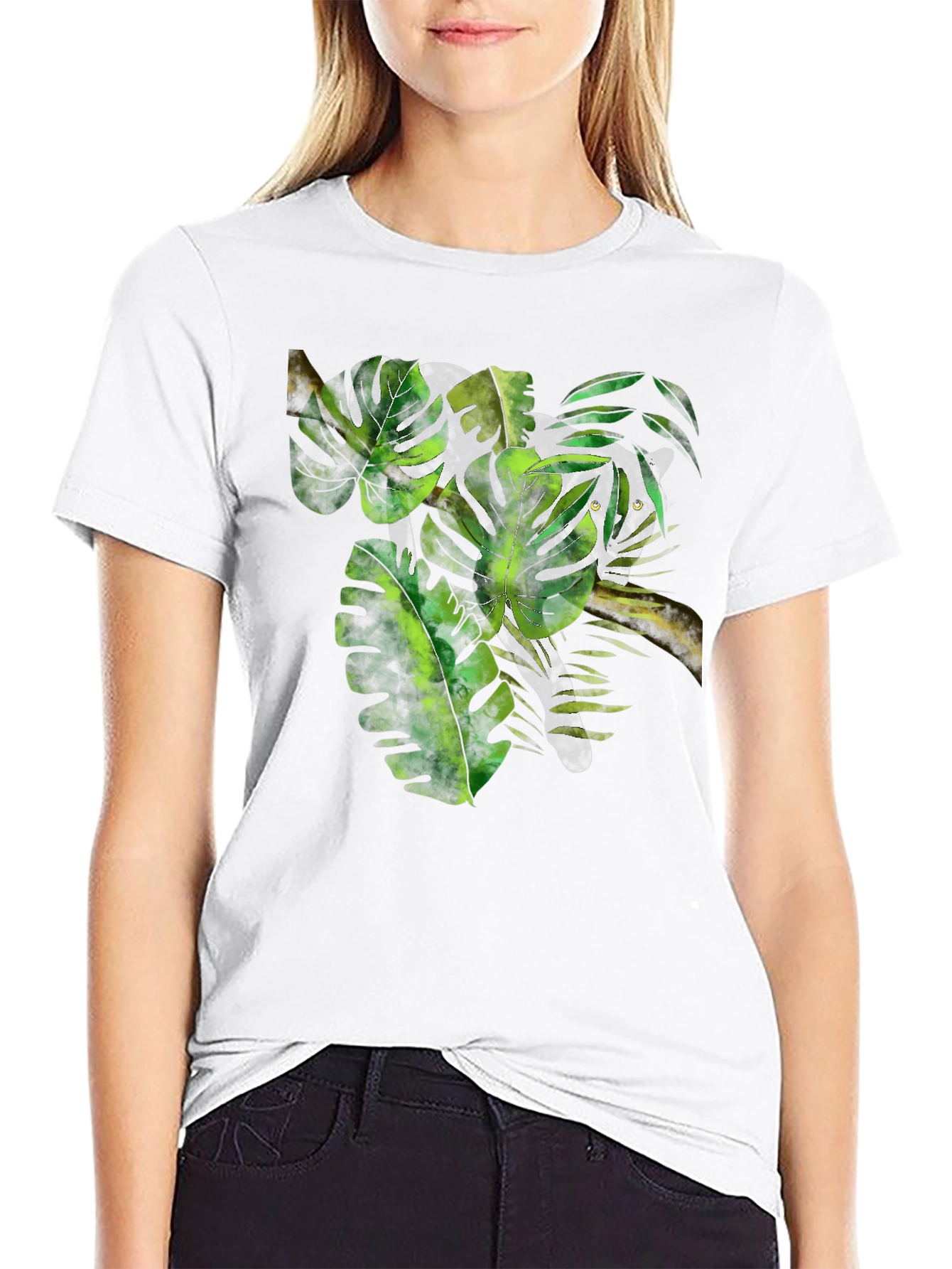 Jungle Cat Graphic Black T-Shirt