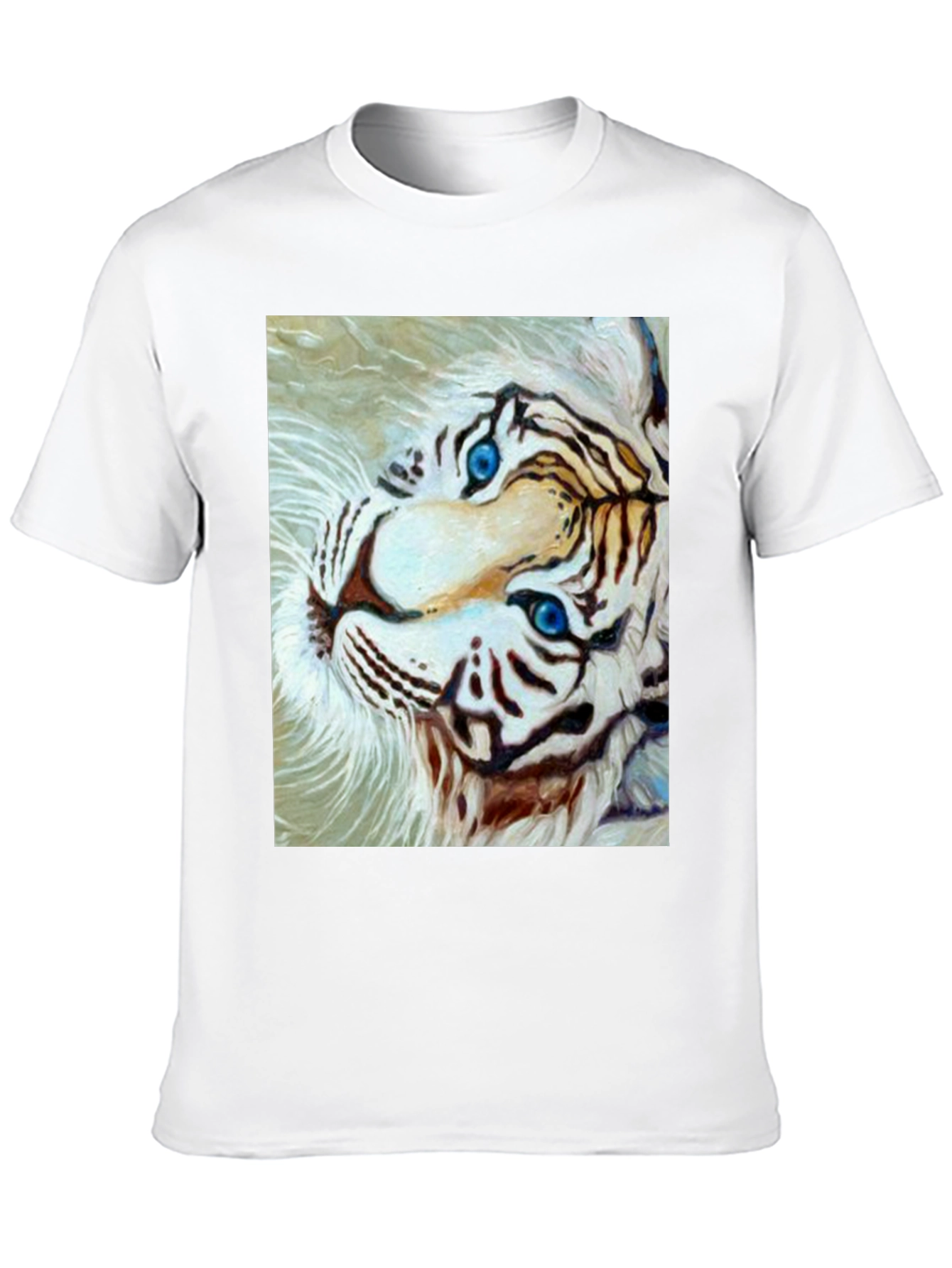 White Tiger Graphic Tee - Bold Animal Print Shirt