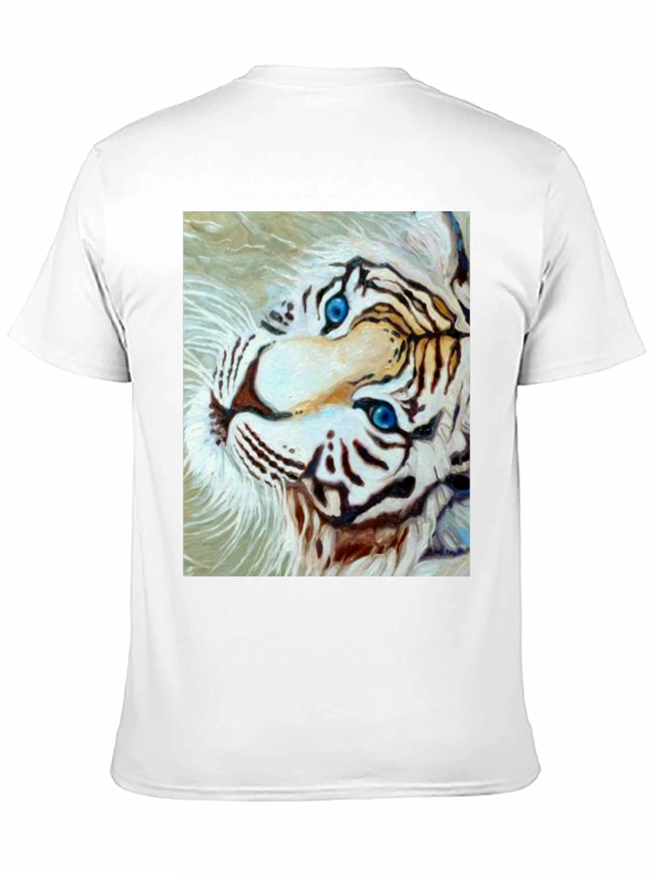 White Tiger Graphic Tee - Bold Animal Print Shirt