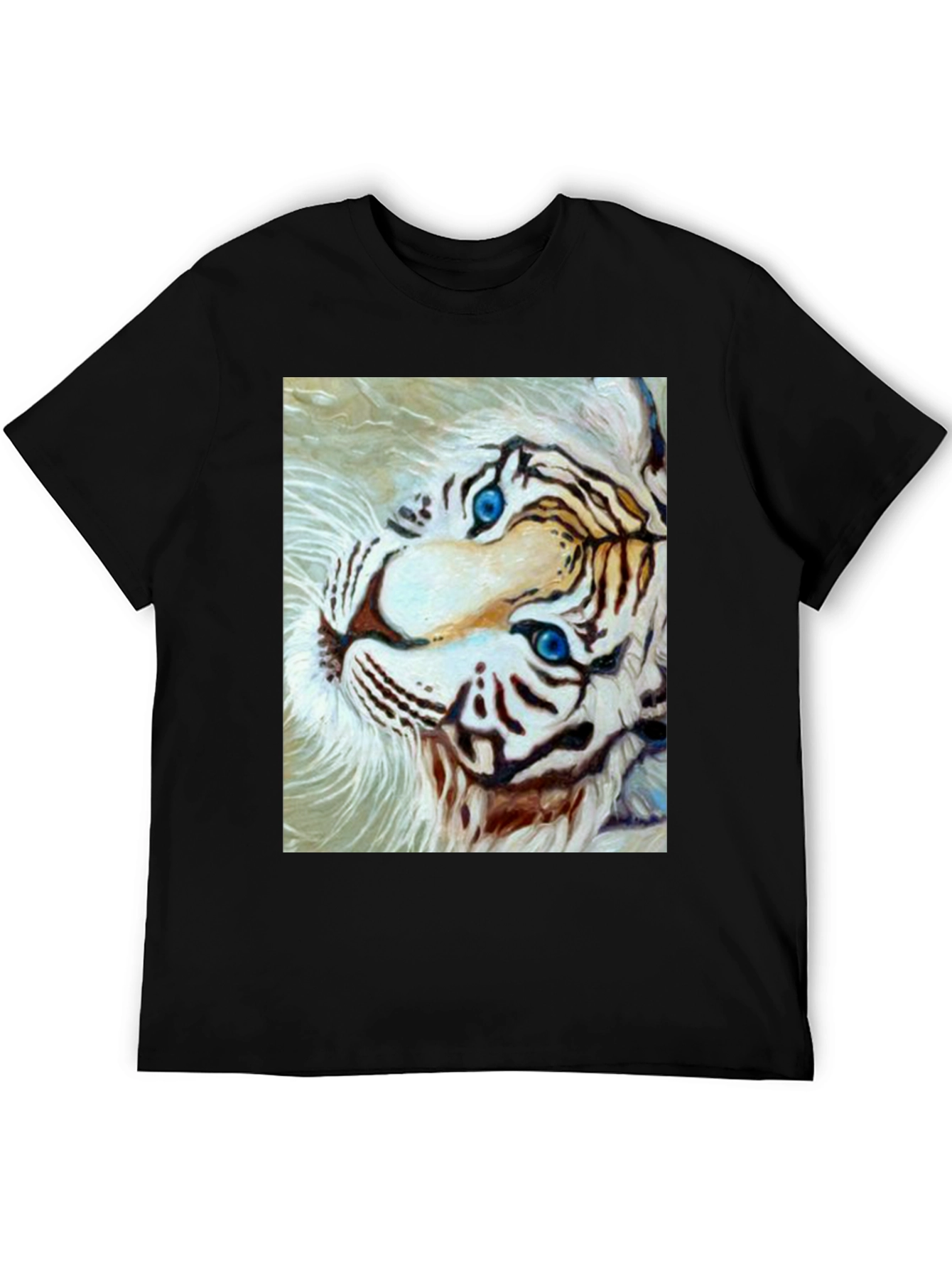 White Tiger Graphic Tee - Bold Animal Print Shirt