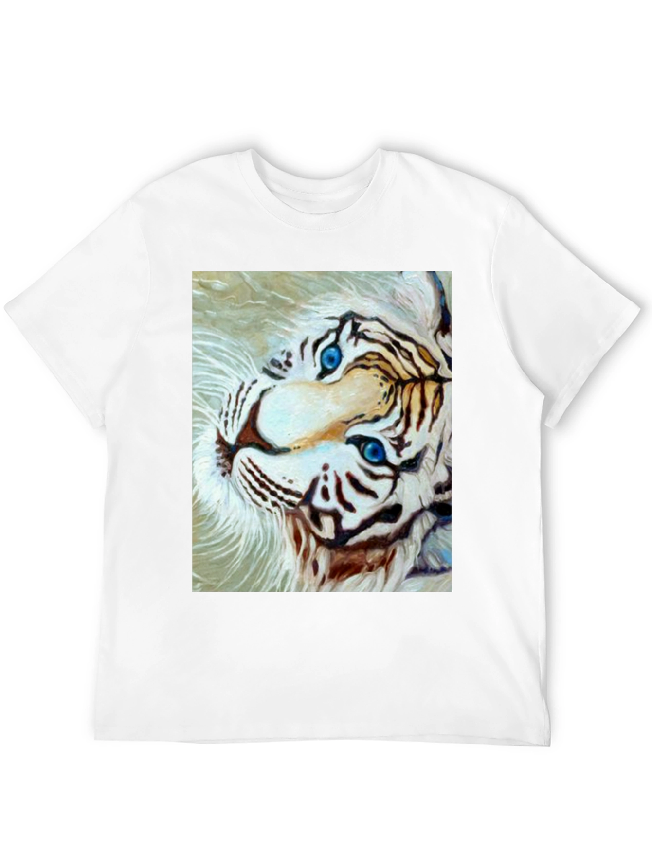 White Tiger Graphic Tee - Bold Animal Print Shirt