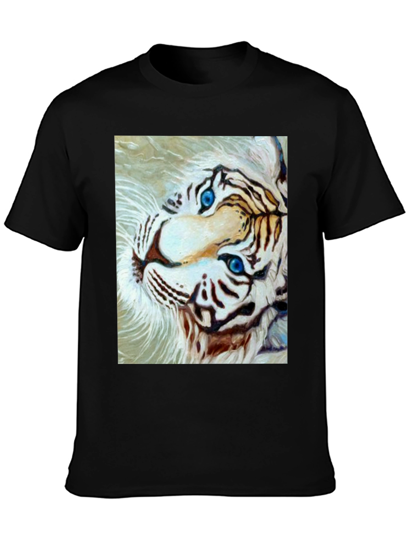 White Tiger Graphic Tee - Bold Animal Print Shirt