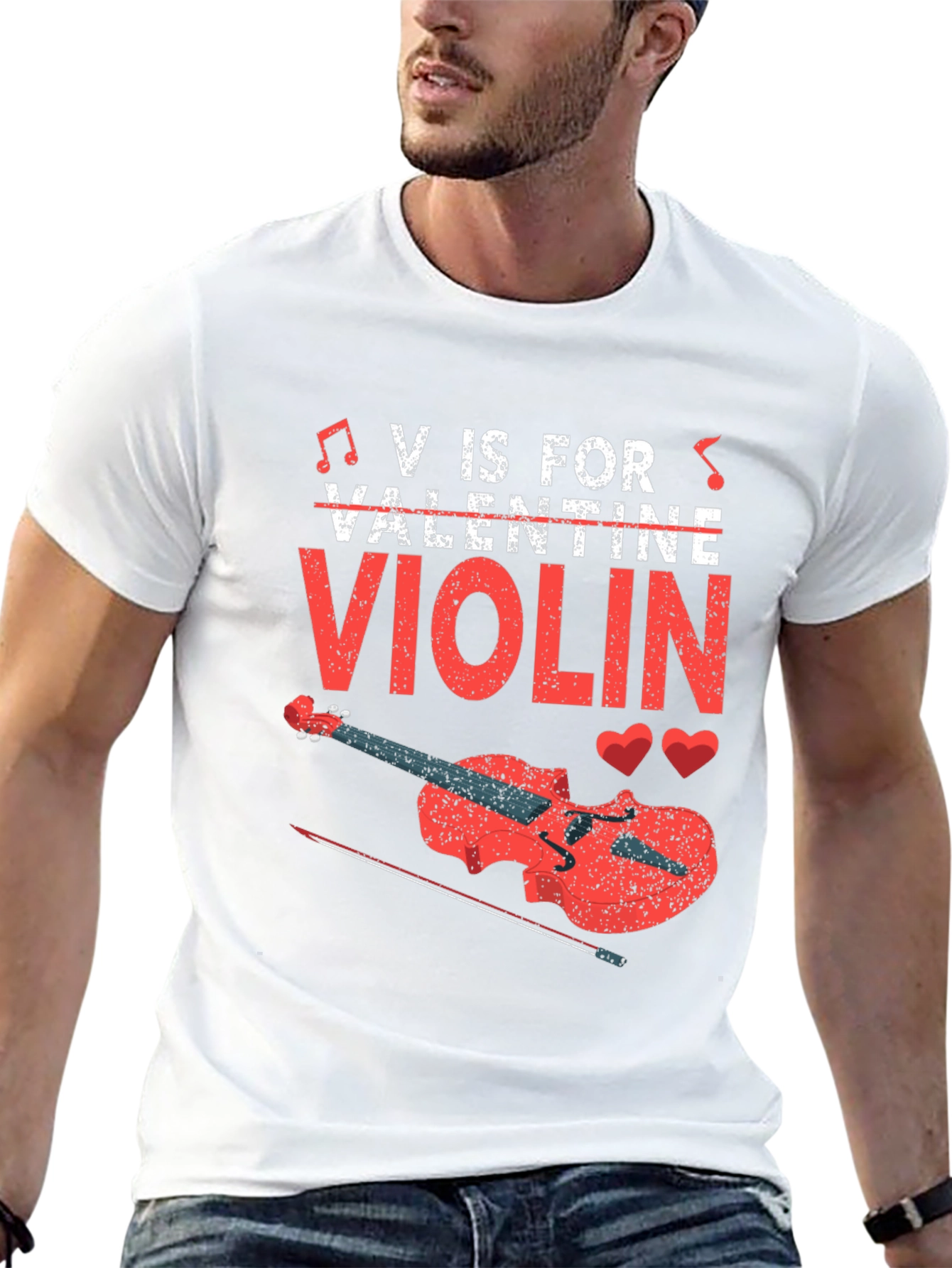 V is for Violin Valentine T-Shirt