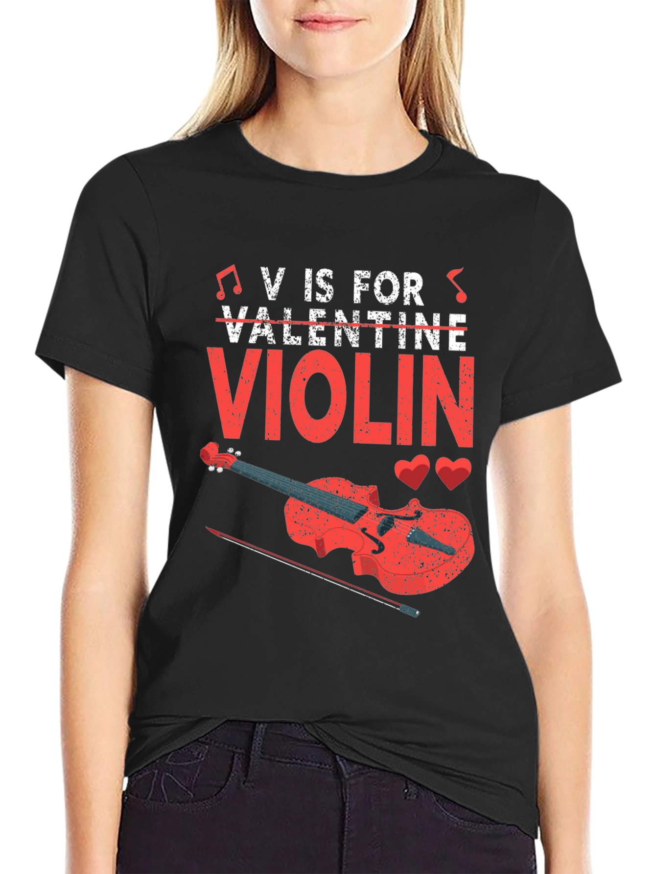 V is for Violin Valentine T-Shirt