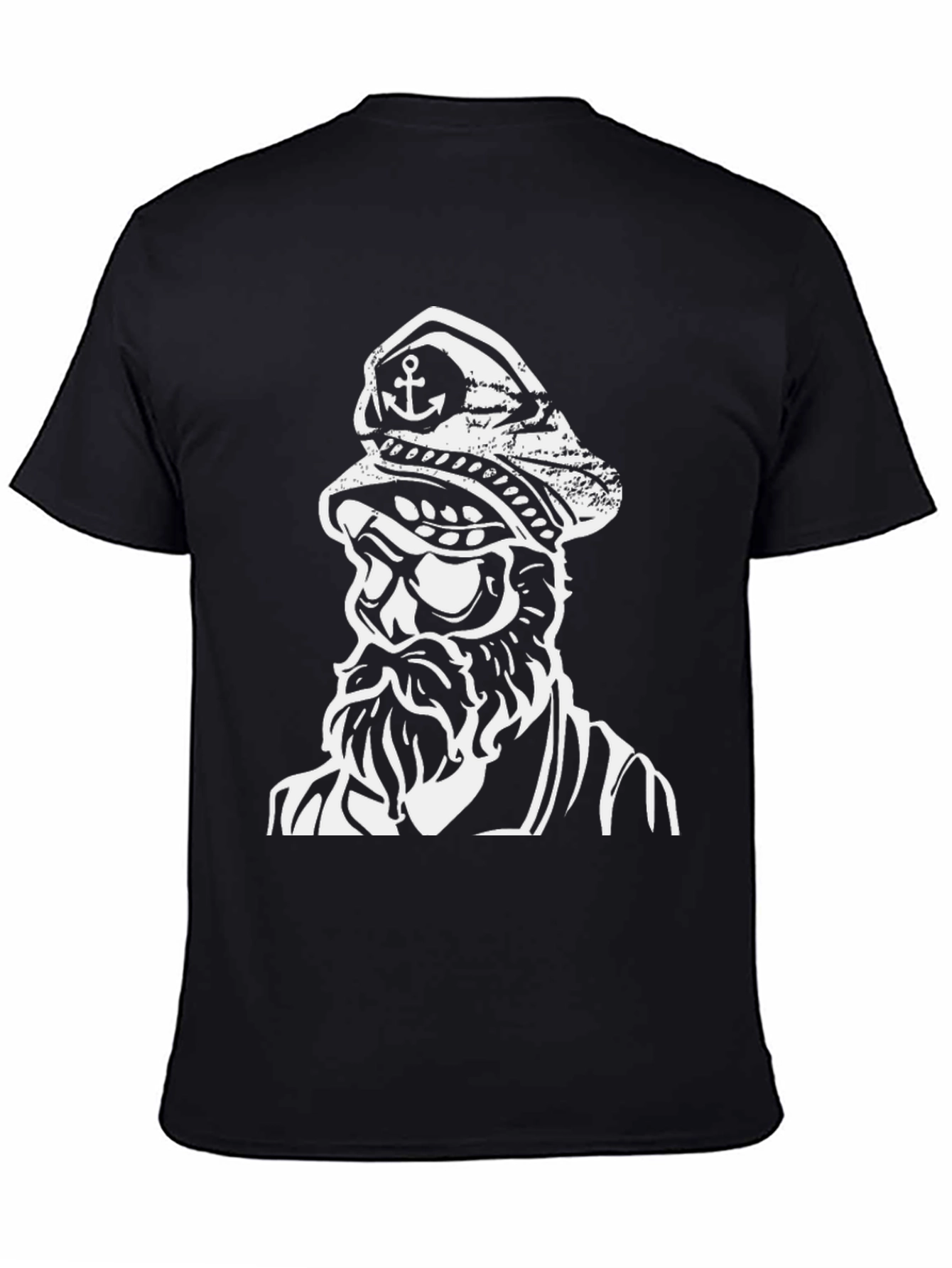 Nautical Captain Graphic Black T-Shirt