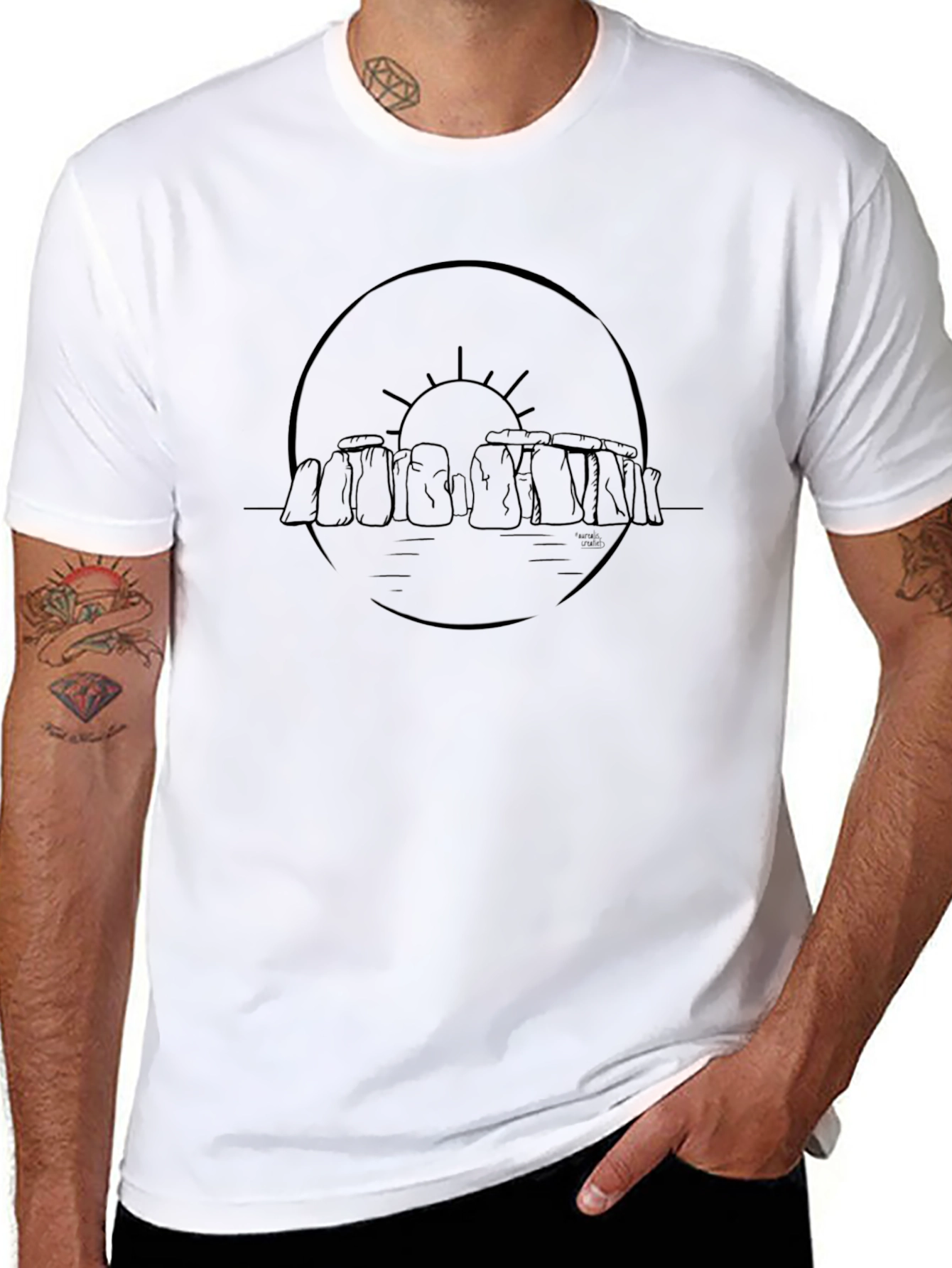 Stonehenge Graphic Tee - Black Cotton Shirt