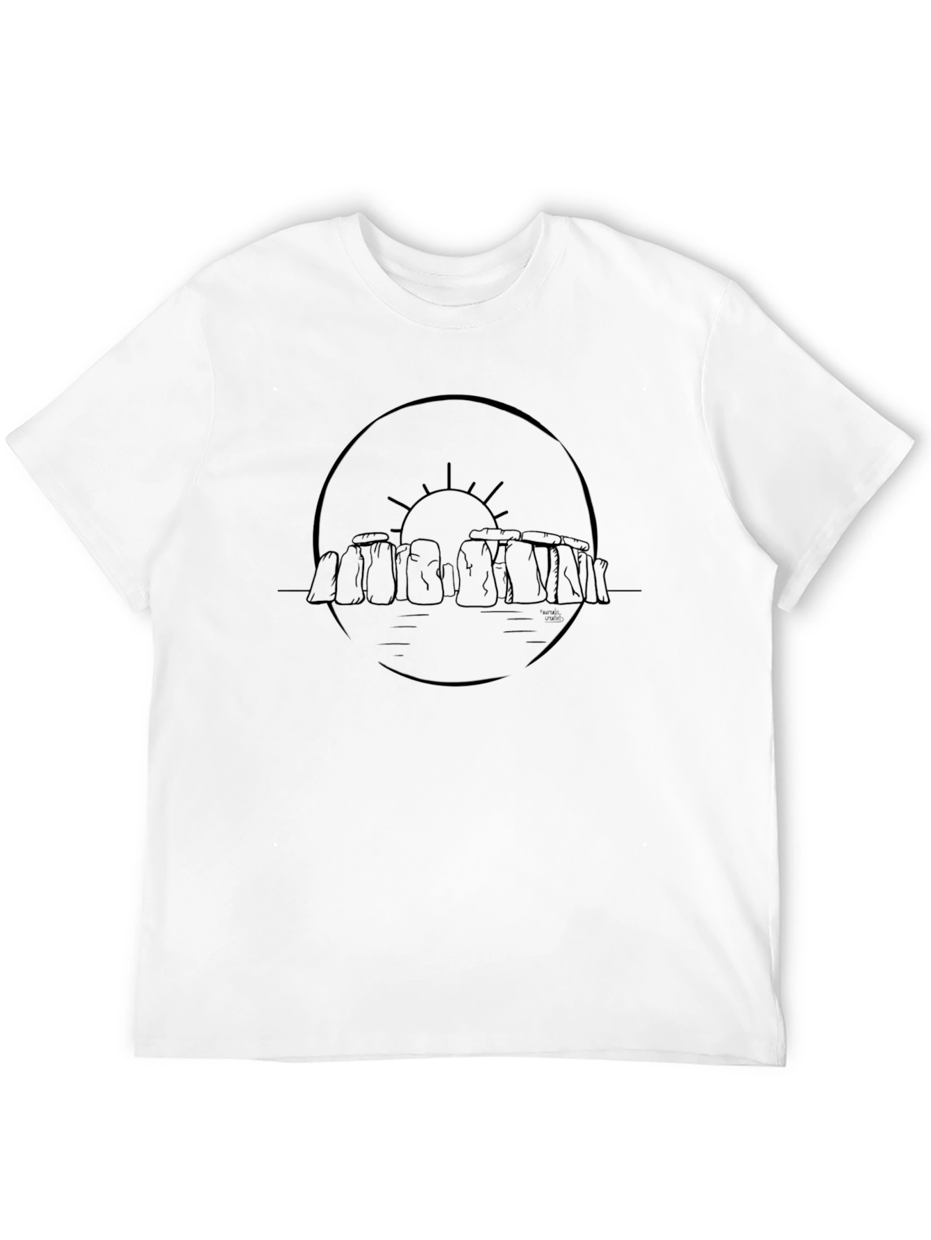 Stonehenge Graphic Tee - Black Cotton Shirt