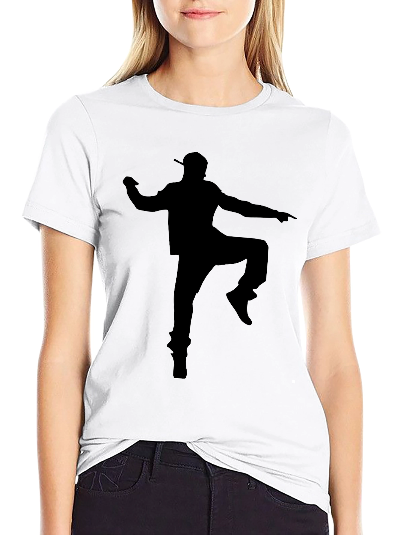 Silhouette Dancer Graphic Tee - Cool Black Cotton T-Shirt