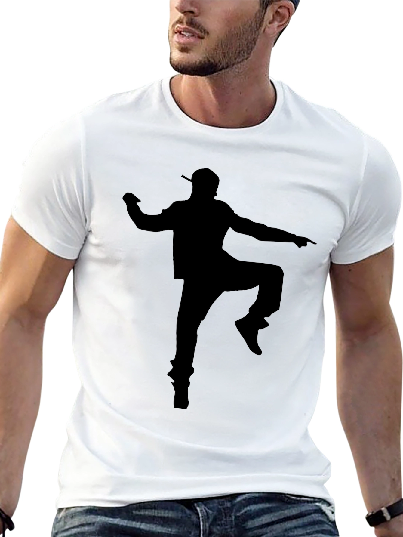 Silhouette Dancer Graphic Tee - Cool Black Cotton T-Shirt