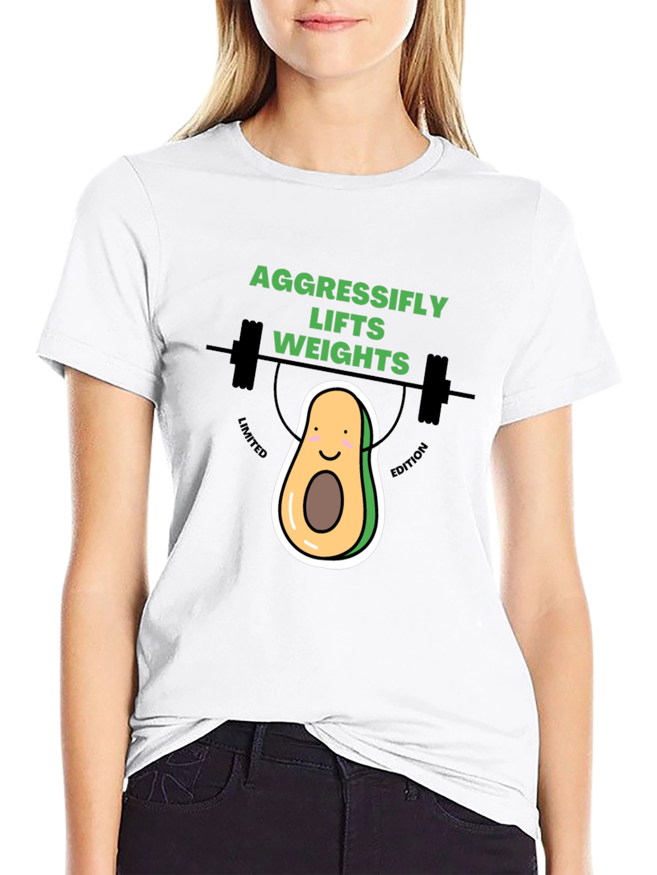 Aggressifly Lifts Weights Avocado T-Shirt