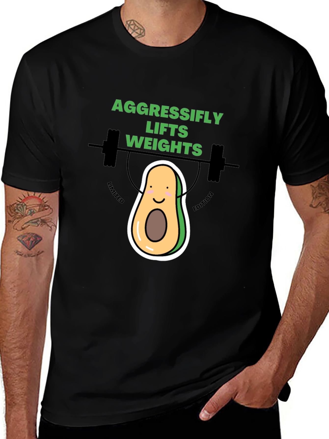 Aggressifly Lifts Weights Avocado T-Shirt