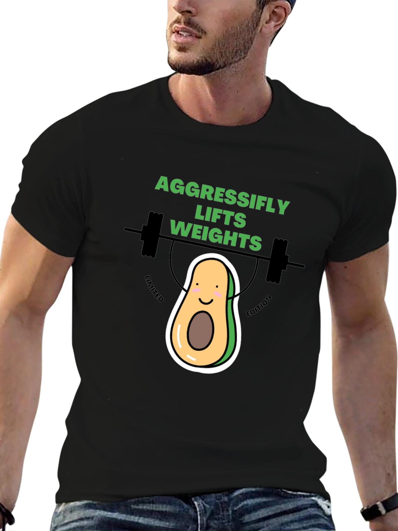 Aggressifly Lifts Weights Avocado T-Shirt