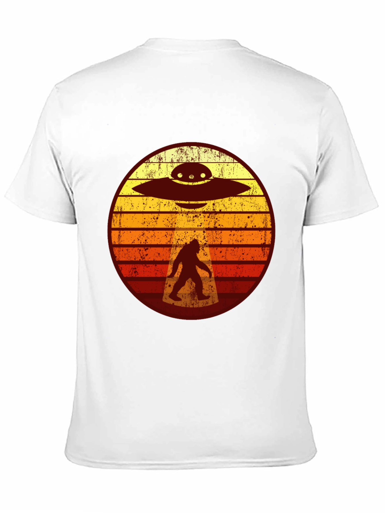 Bigfoot UFO T-Shirt - Retro Sasquatch Abduction Tee