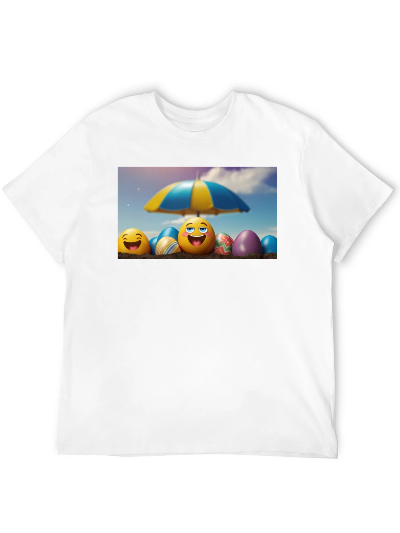Emoji Beach Day Black T-Shirt