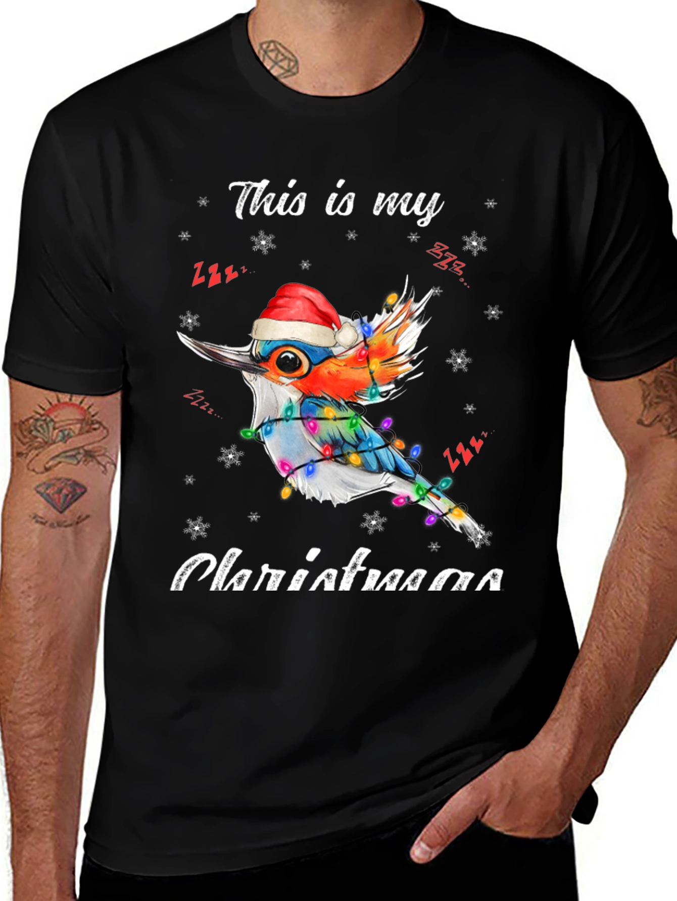 Festive Bird Christmas T-Shirt - Holiday Style