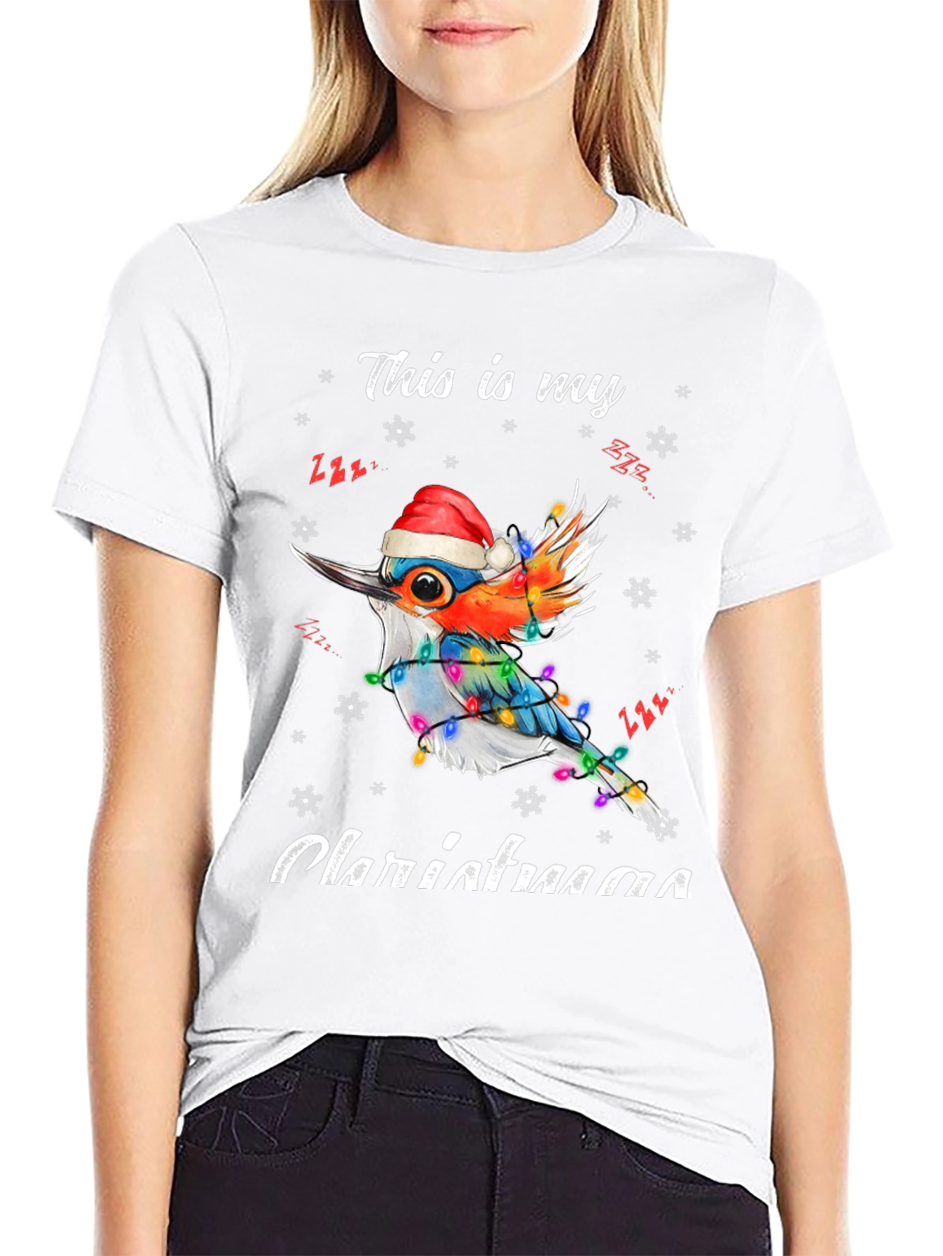 Festive Bird Christmas T-Shirt - Holiday Style