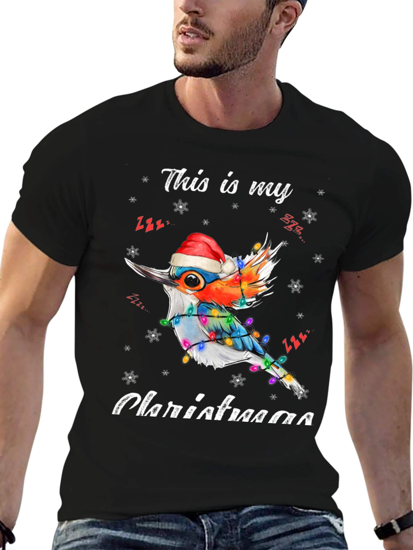 Festive Bird Christmas T-Shirt - Holiday Style