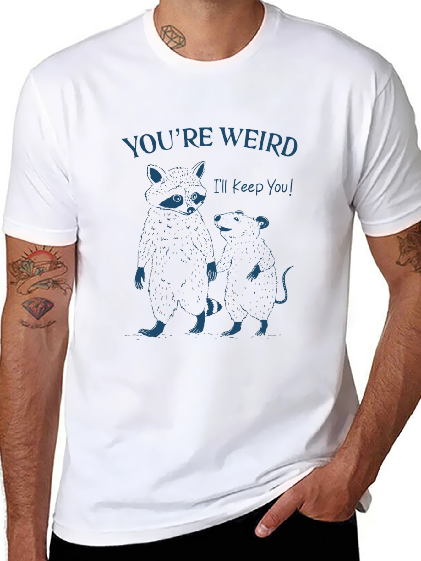 Youre Weird T-Shirt: Raccoon & Rat Graphic Tee