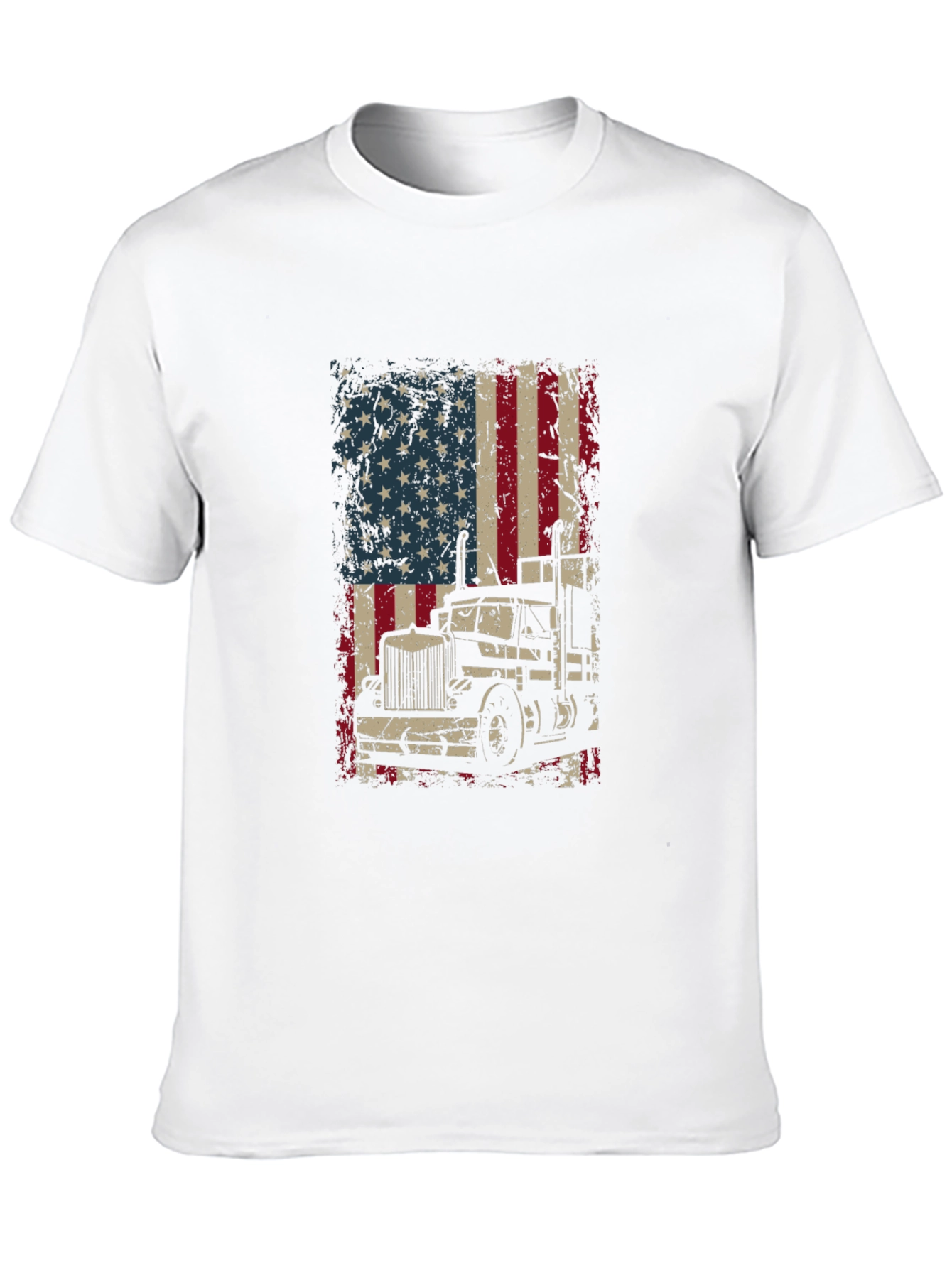 Trucker USA Flag Graphic T-Shirt - Black