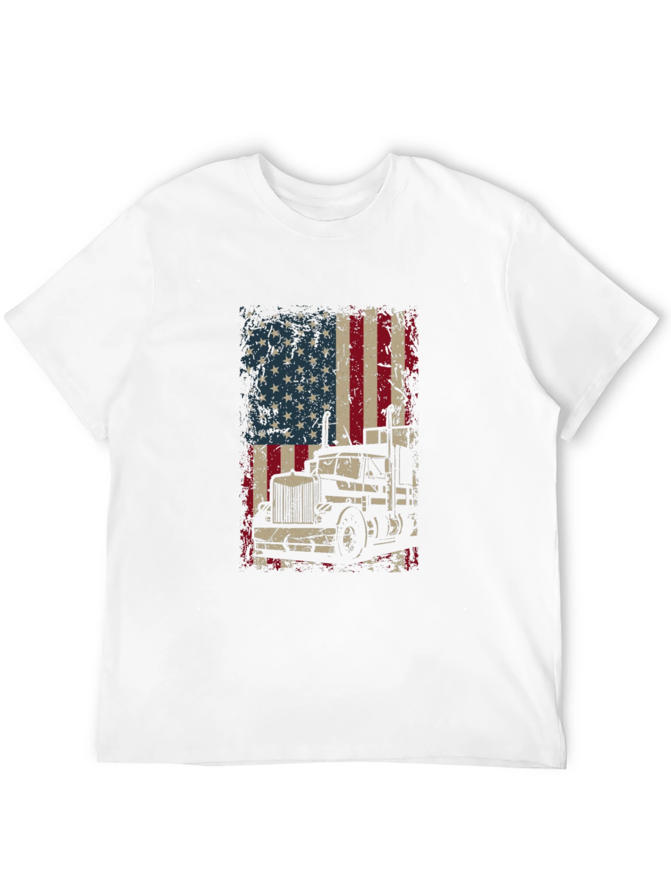 Trucker USA Flag Graphic T-Shirt - Black