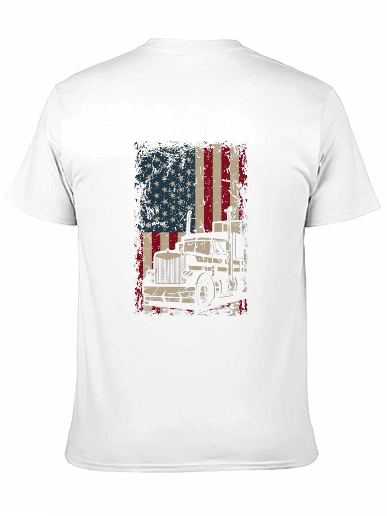 Trucker USA Flag Graphic T-Shirt - Black