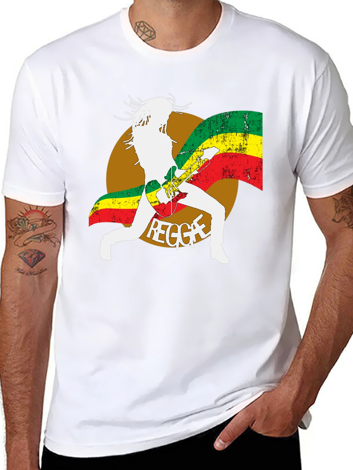 Reggae Guitar Player Graphic T-Shirt