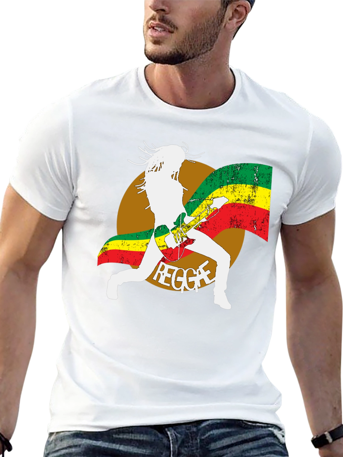 Reggae Guitar Player Graphic T-Shirt