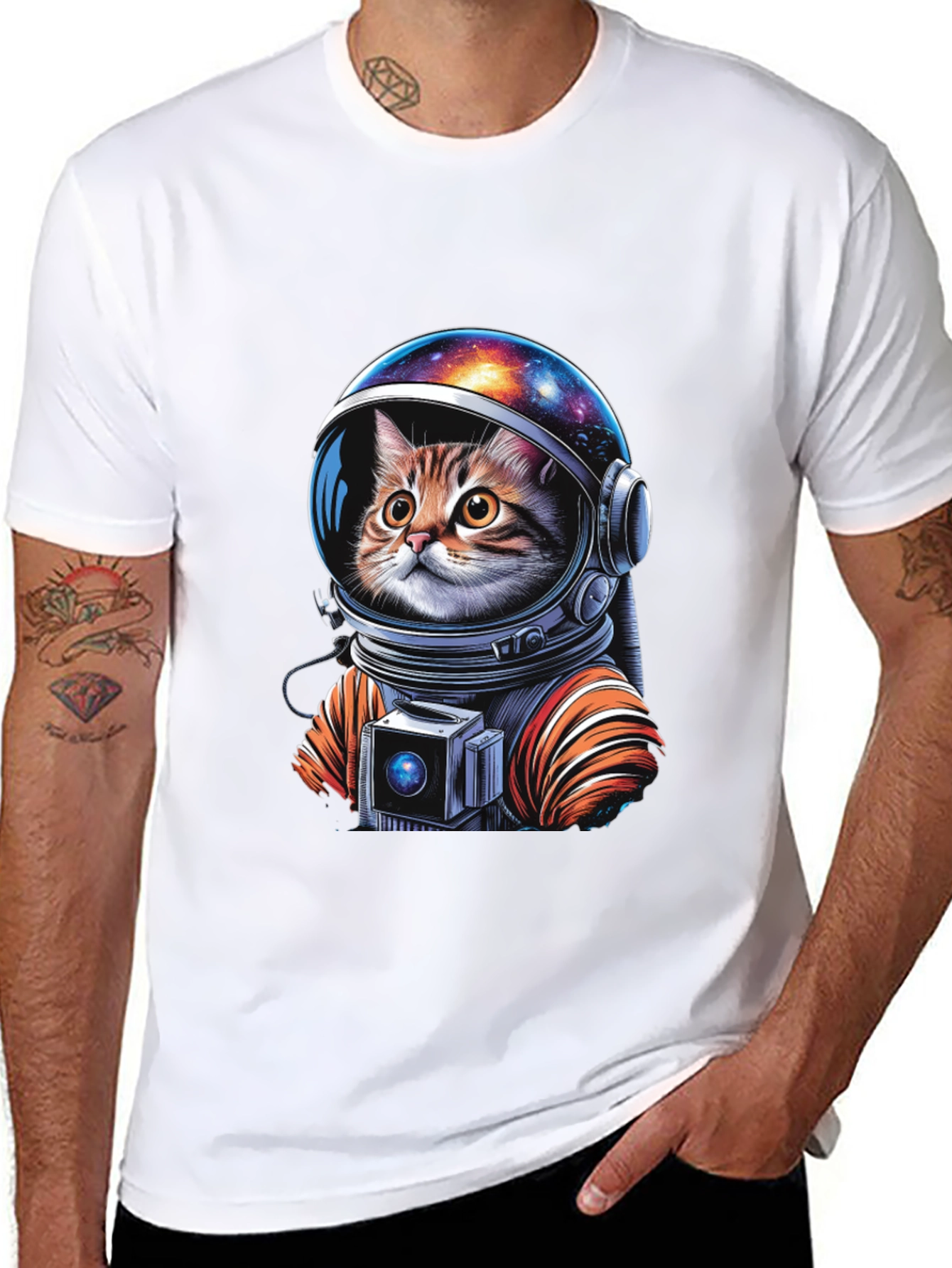 Astronaut Cat Graphic T-Shirt