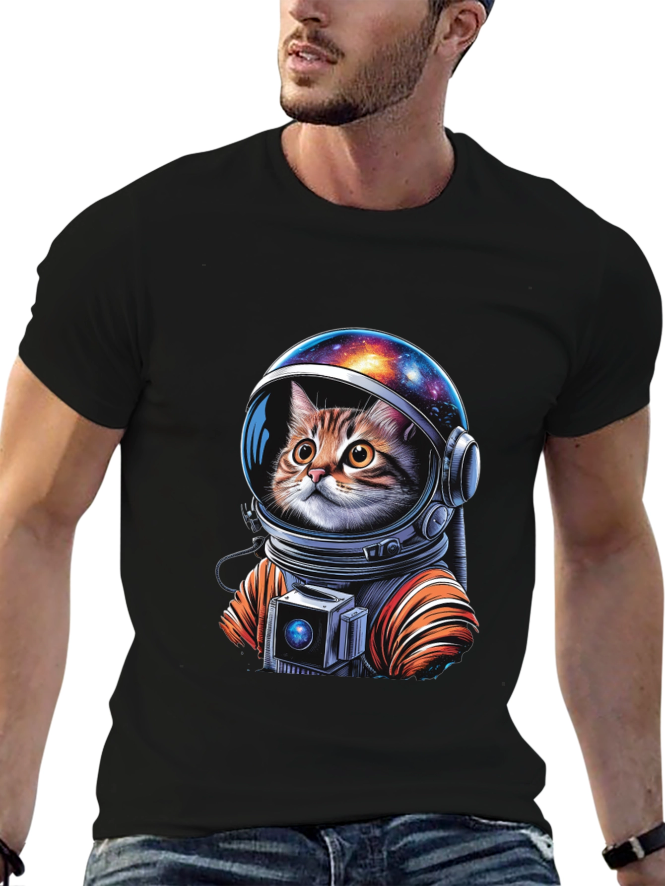 Astronaut Cat Graphic T-Shirt