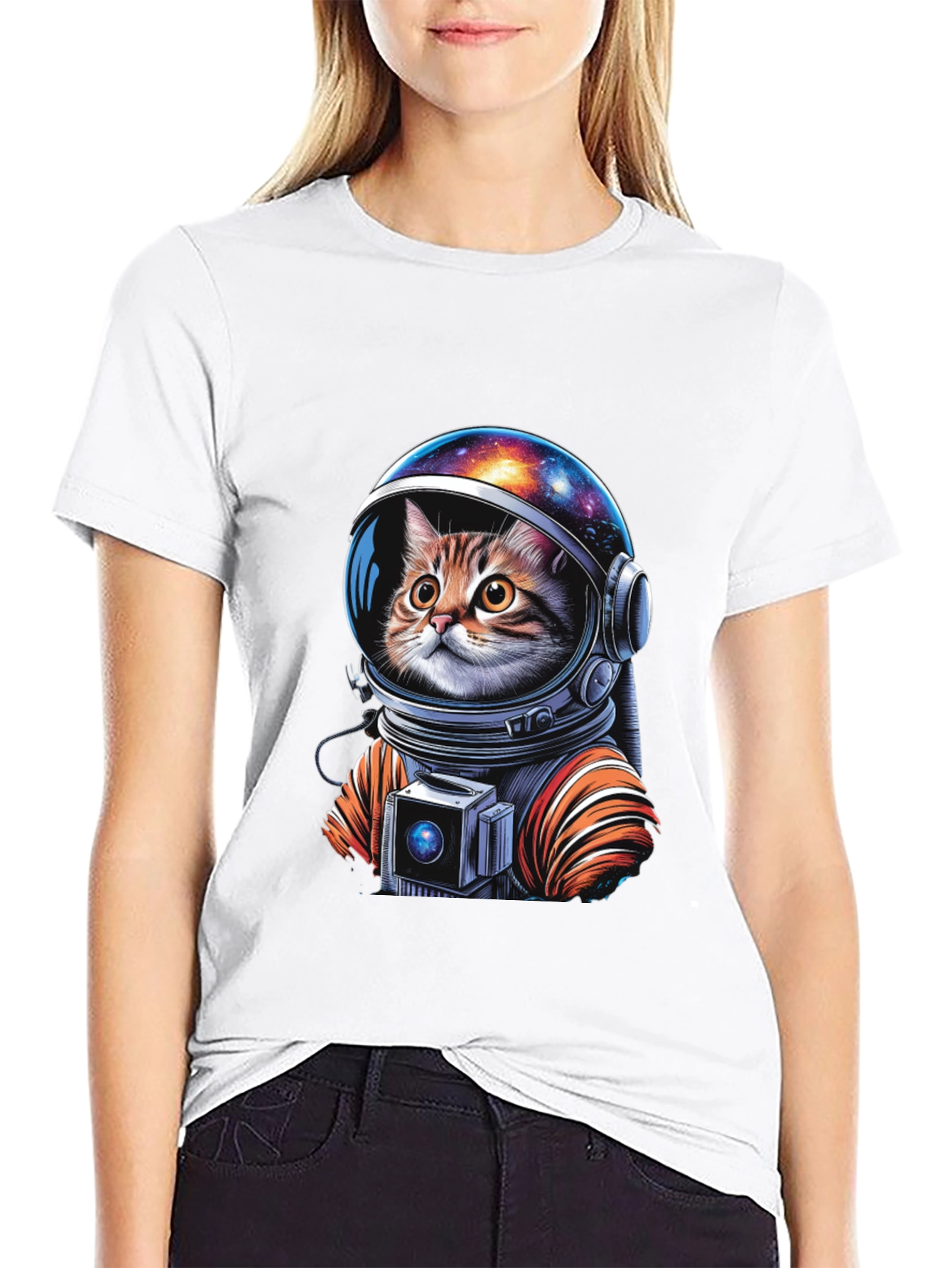 Astronaut Cat Graphic T-Shirt