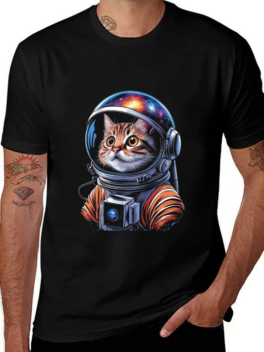 Astronaut Cat Graphic T-Shirt