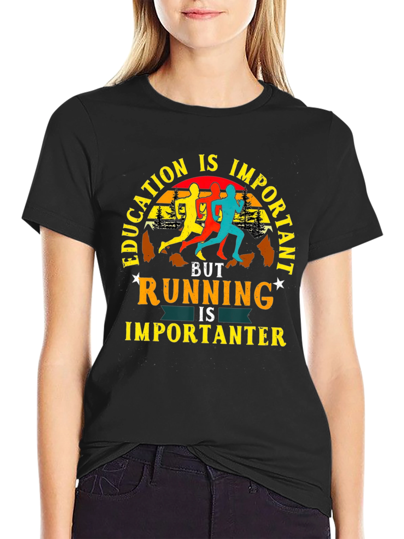 Education is Important Running is Importanter T-Shirt
