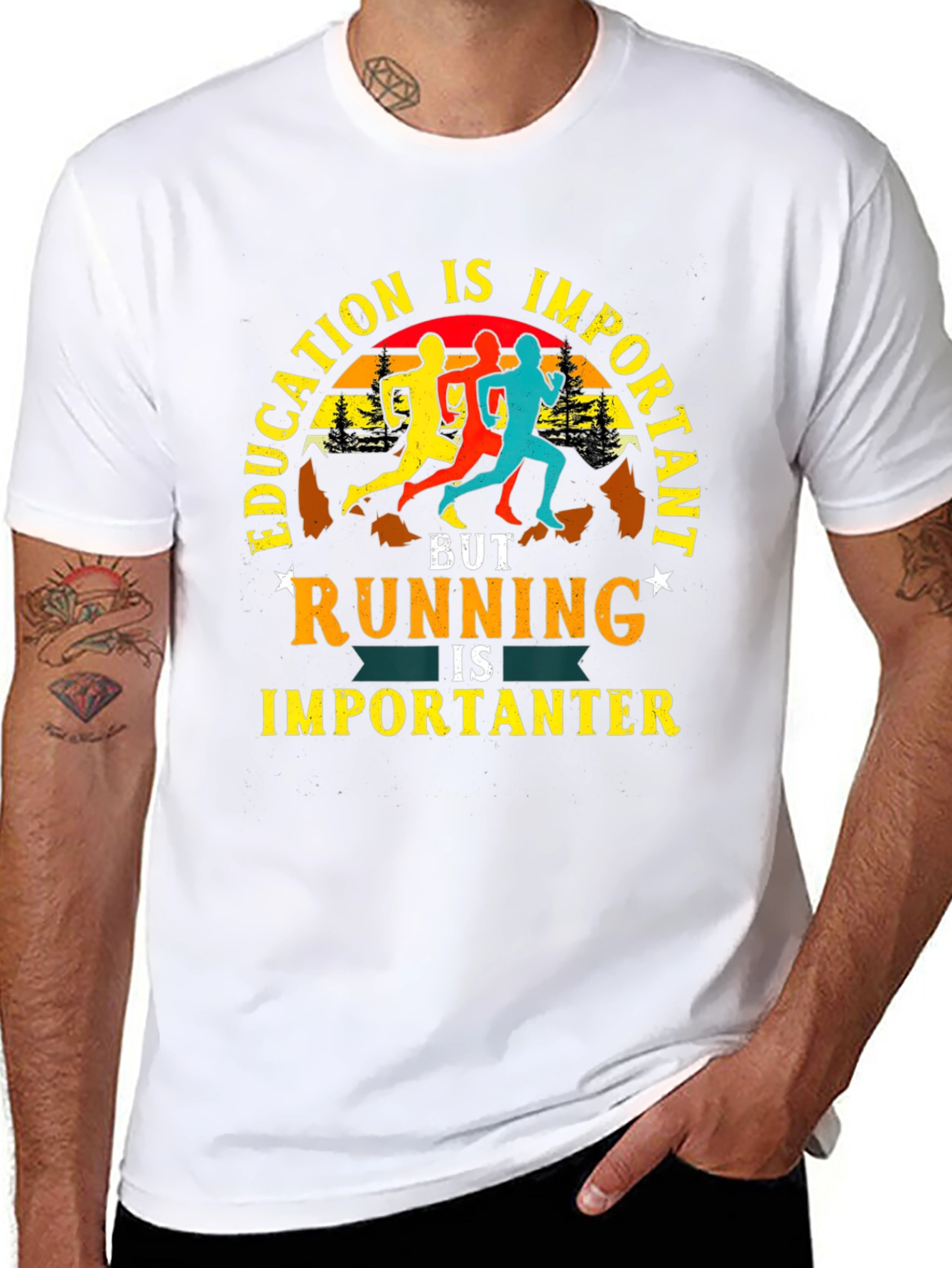 Education is Important Running is Importanter T-Shirt
