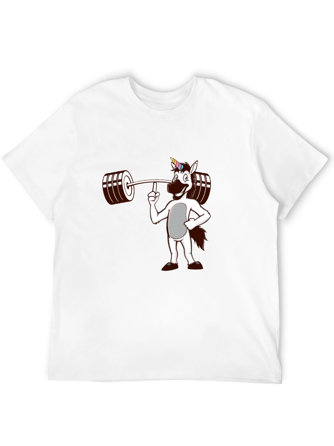 Unicorn Lifting Weights Graphic T-Shirt