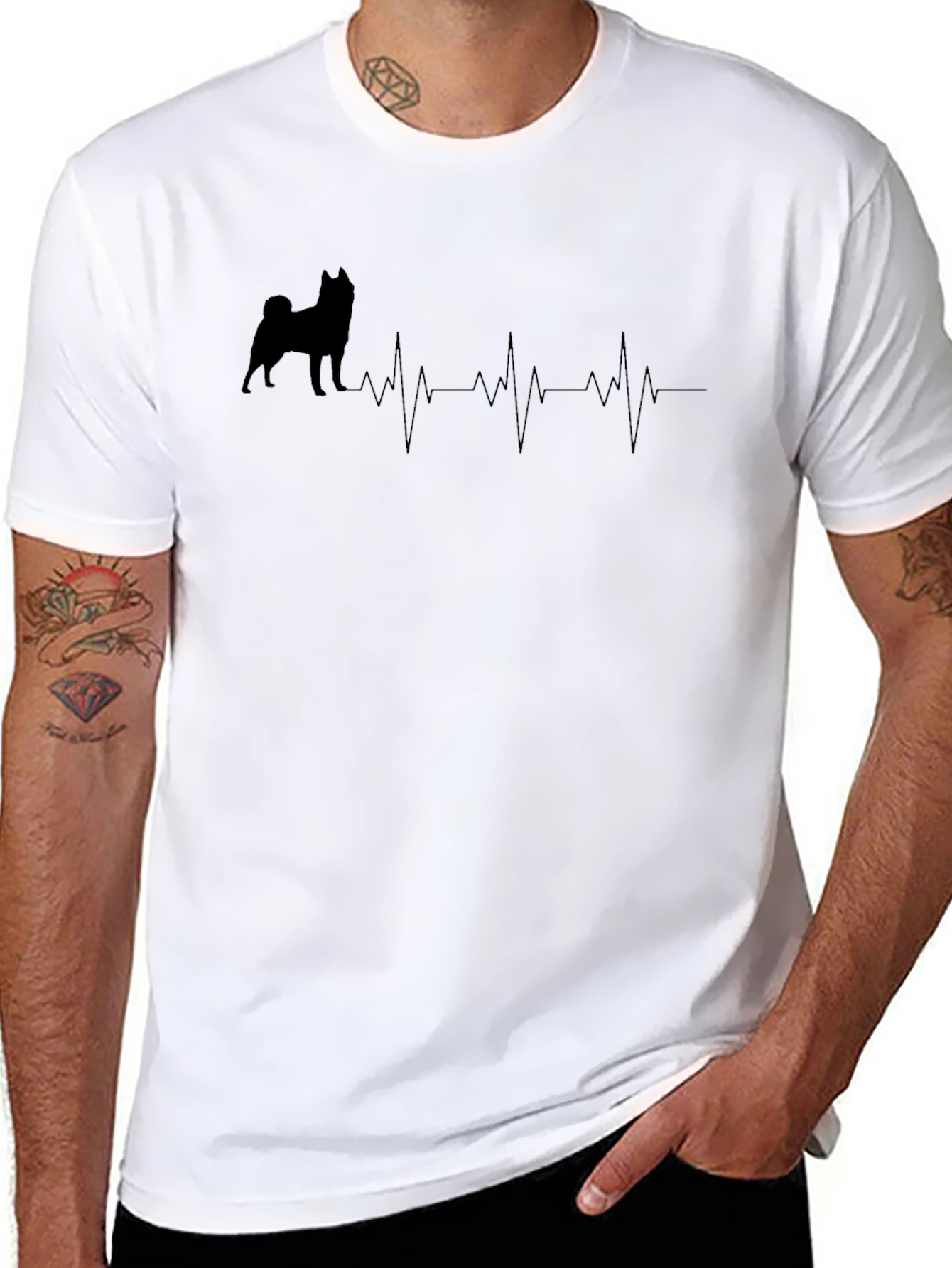 Dog Heartbeat Graphic T-Shirt - Unisex Style