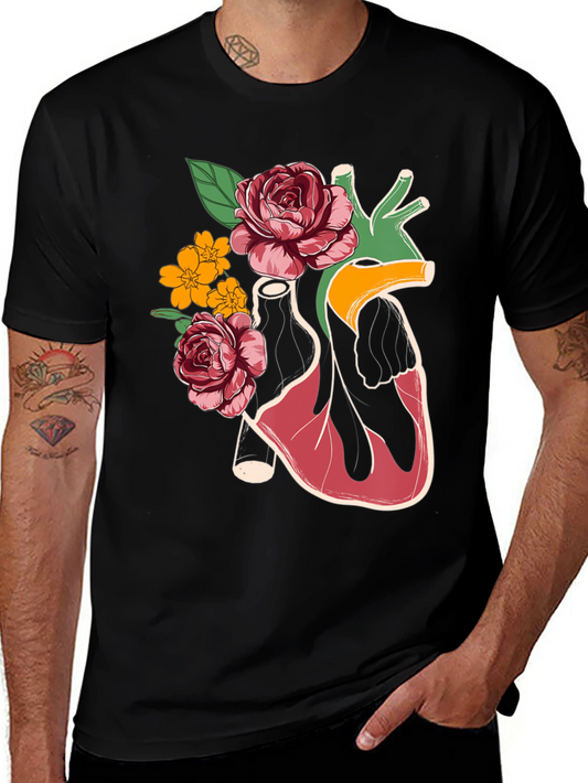 Floral Heart Graphic T-Shirt