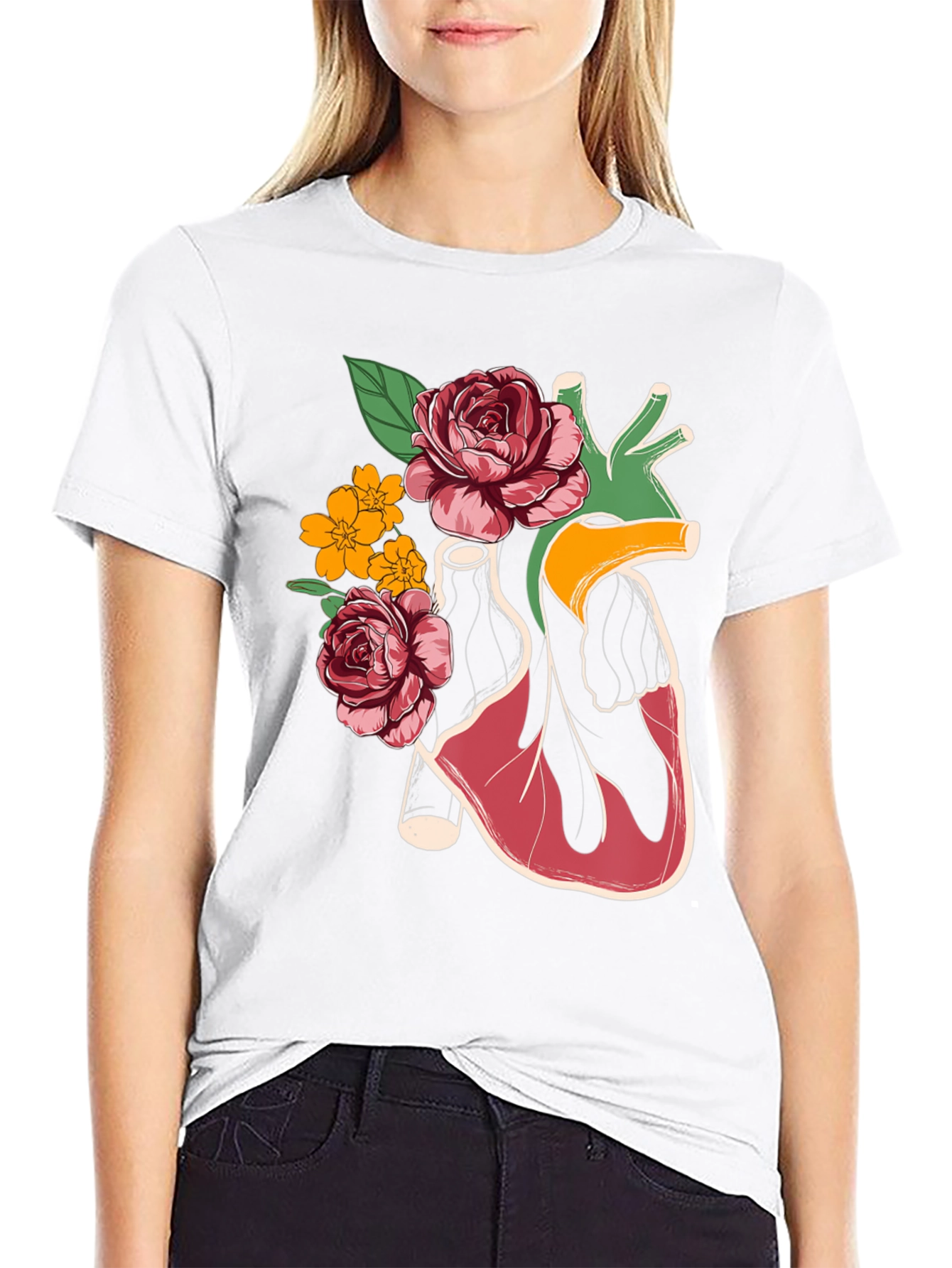 Floral Heart Graphic T-Shirt