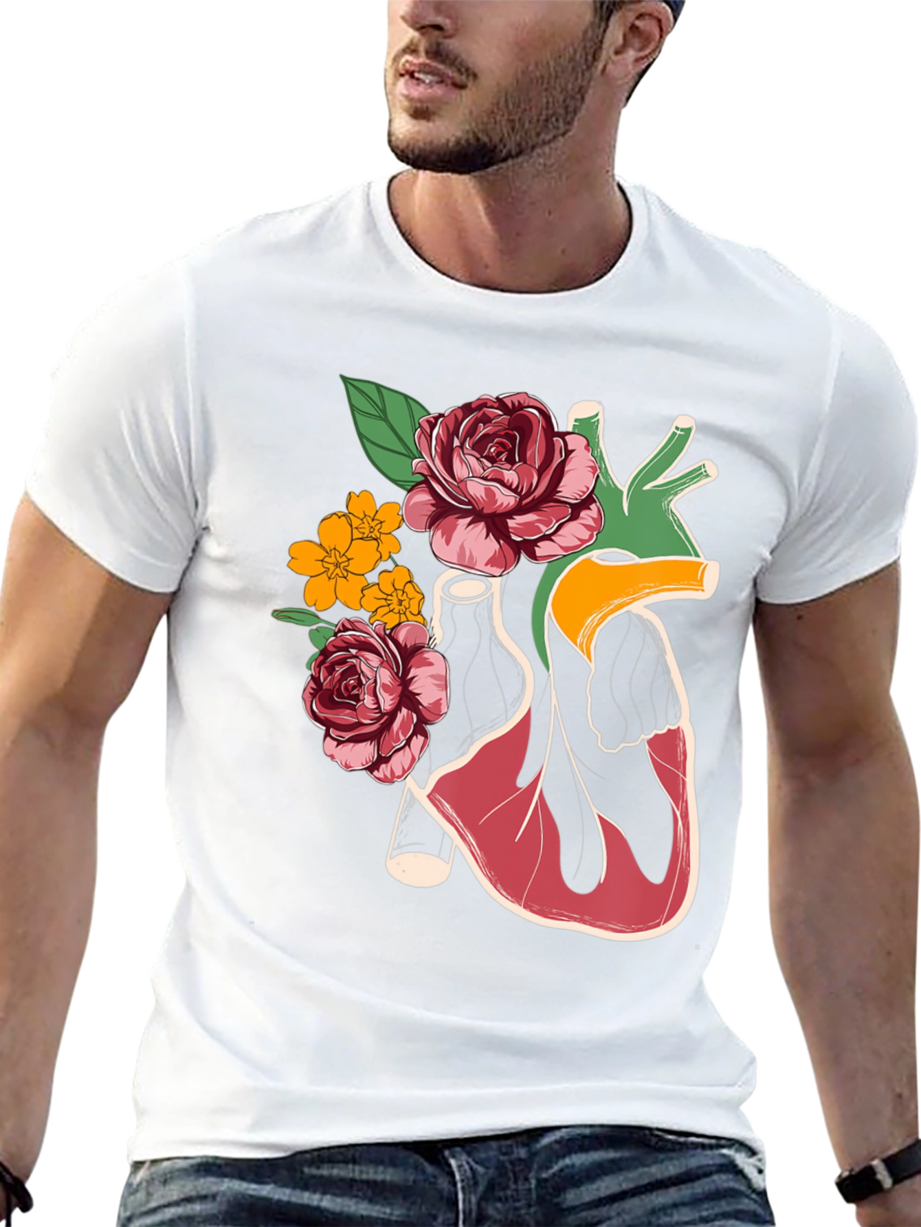 Floral Heart Graphic T-Shirt