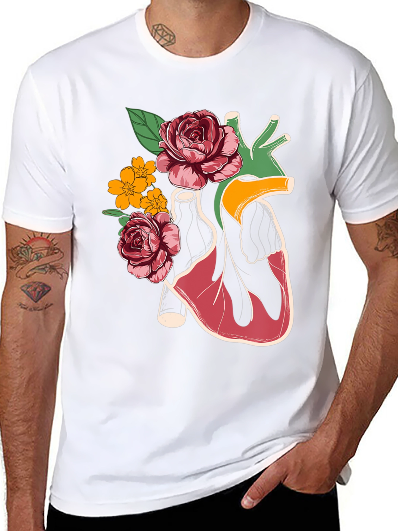 Floral Heart Graphic T-Shirt