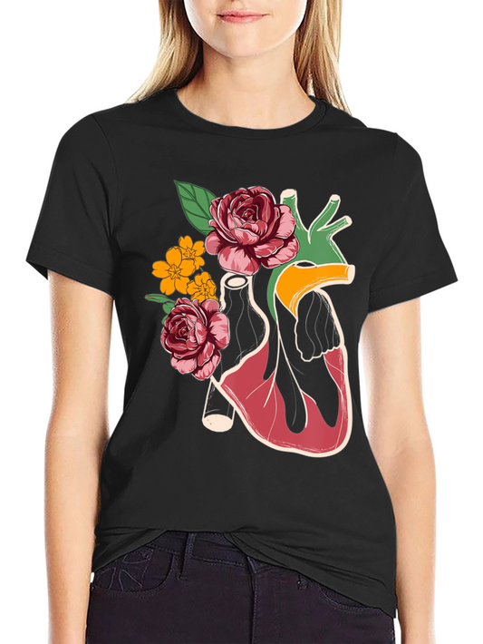 Floral Heart Graphic T-Shirt