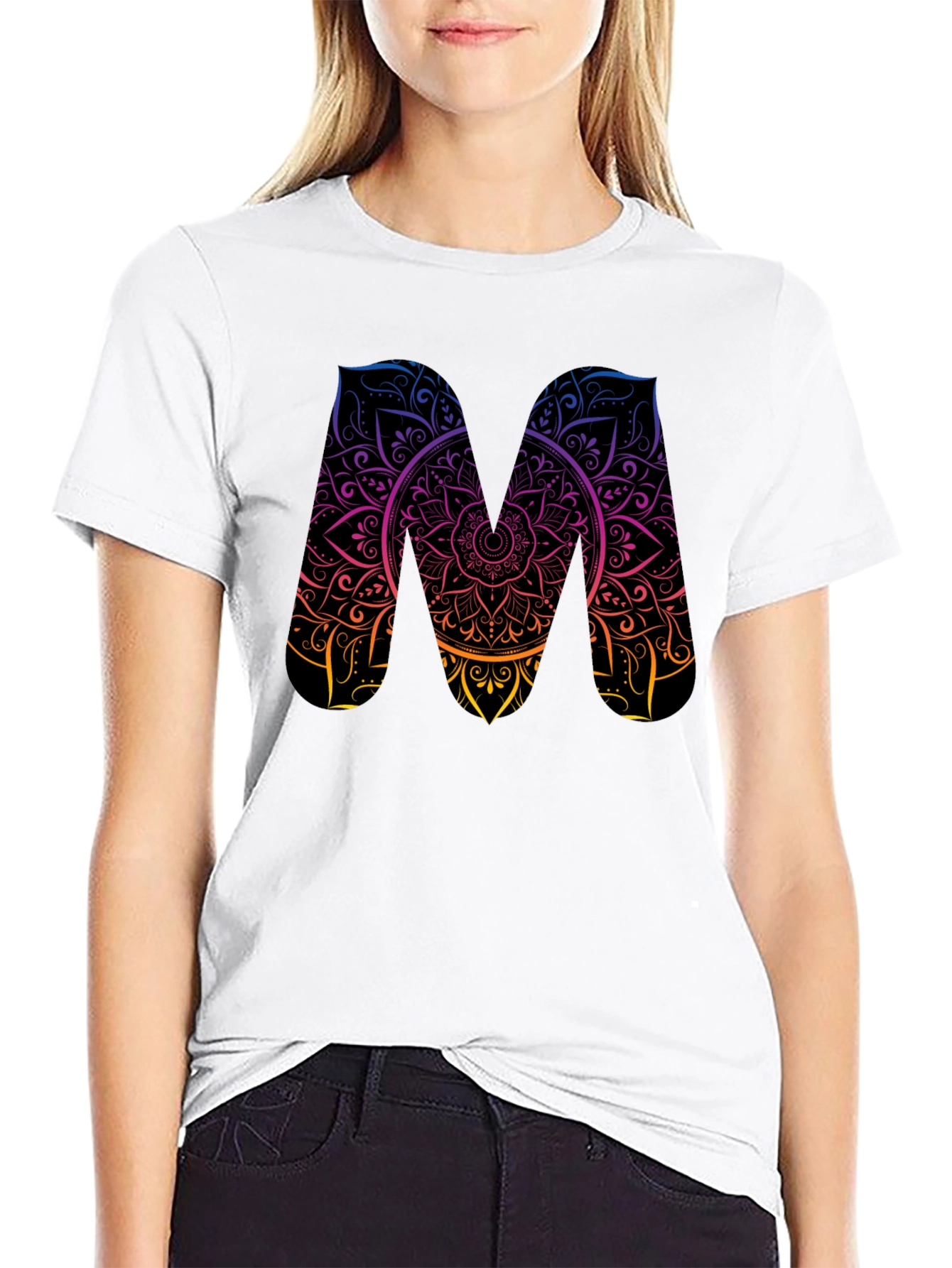 Mandala M Graphic Tee - Stylish Black T-Shirt