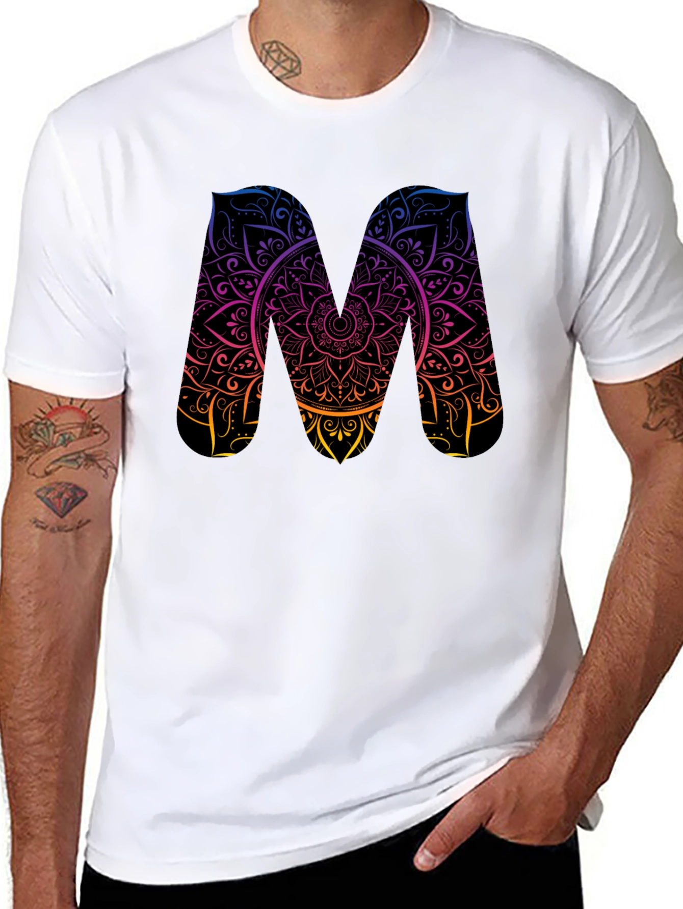 Mandala M Graphic Tee - Stylish Black T-Shirt