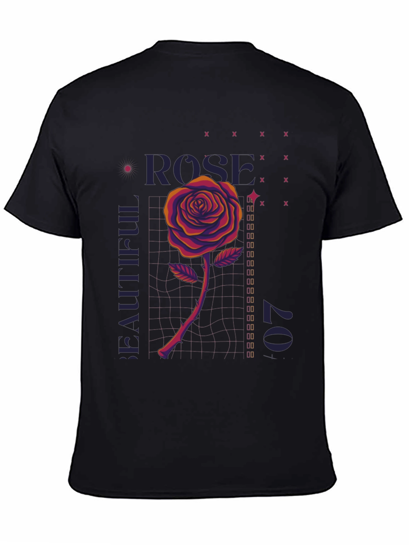 Rose Graphic T-Shirt - Mens Black Tee