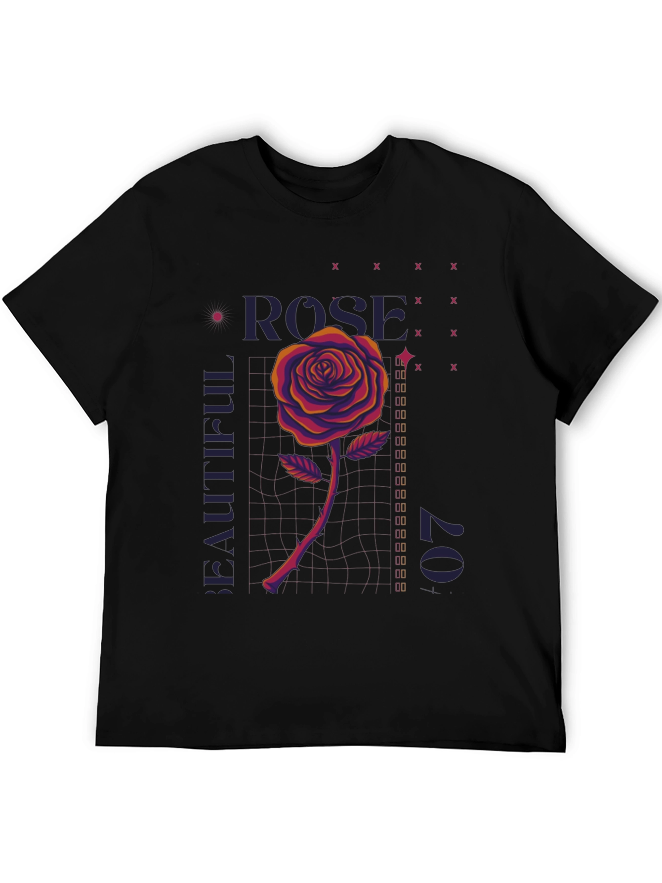 Rose Graphic T-Shirt - Mens Black Tee