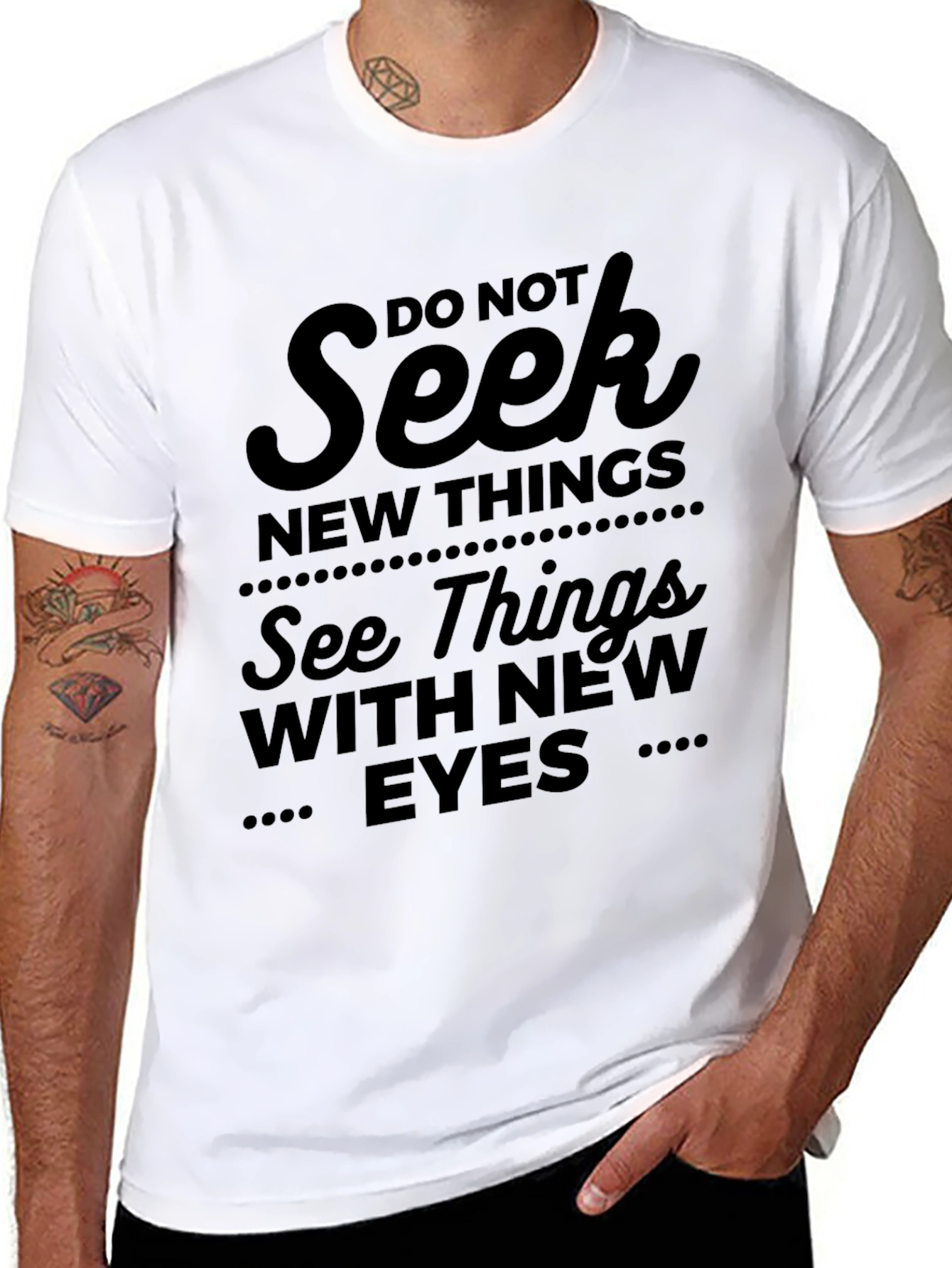 Inspirational Black T-Shirt - See Things With New Eyes