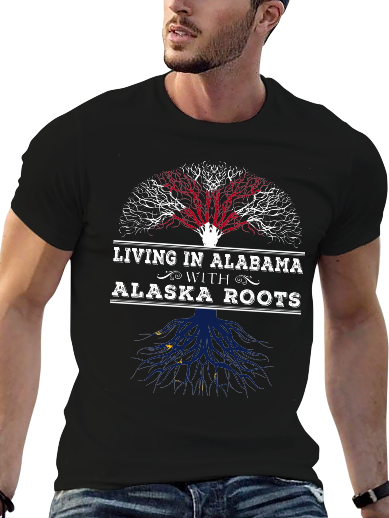 Alabama Living with Alaska Roots T-Shirt