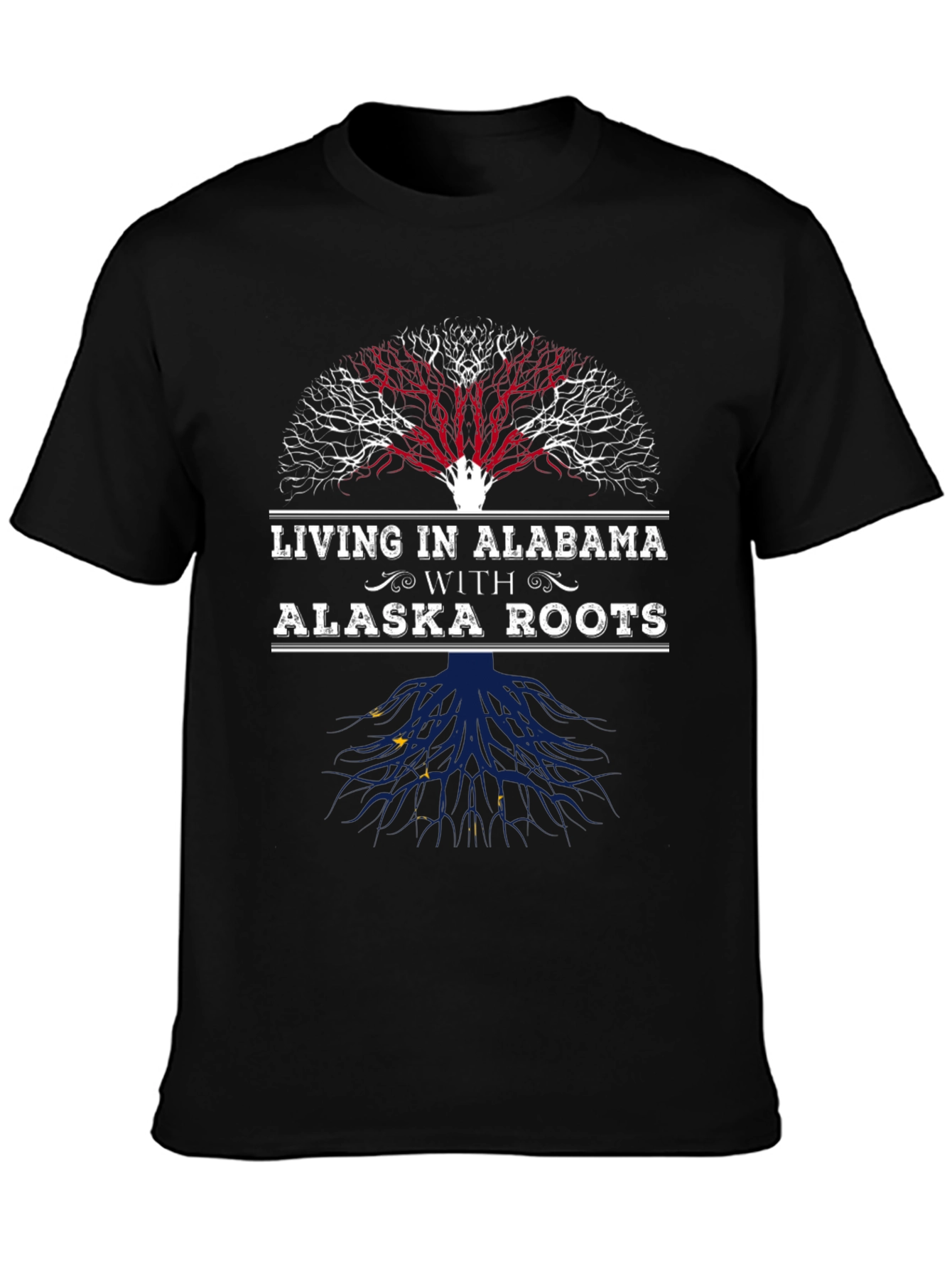 Alabama Living with Alaska Roots T-Shirt