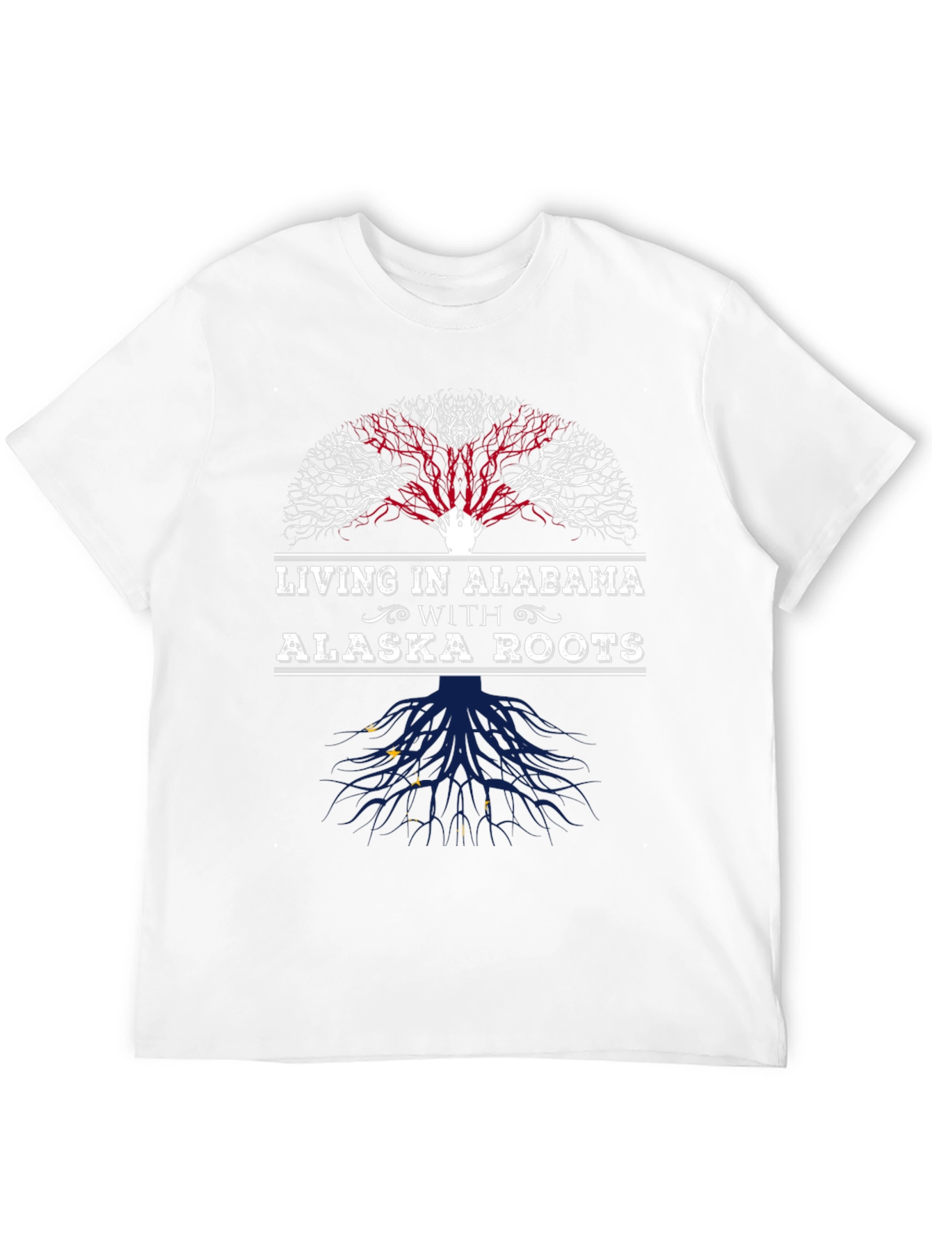 Alabama Living with Alaska Roots T-Shirt