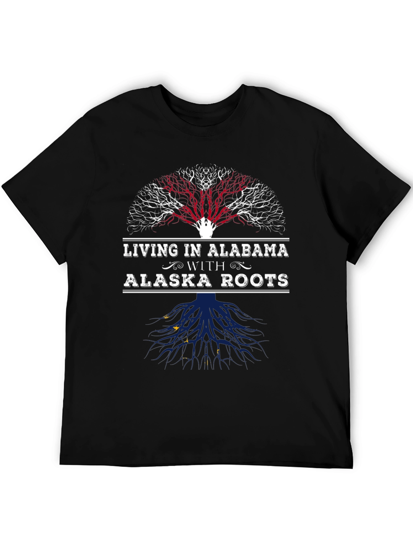 Alabama Living with Alaska Roots T-Shirt