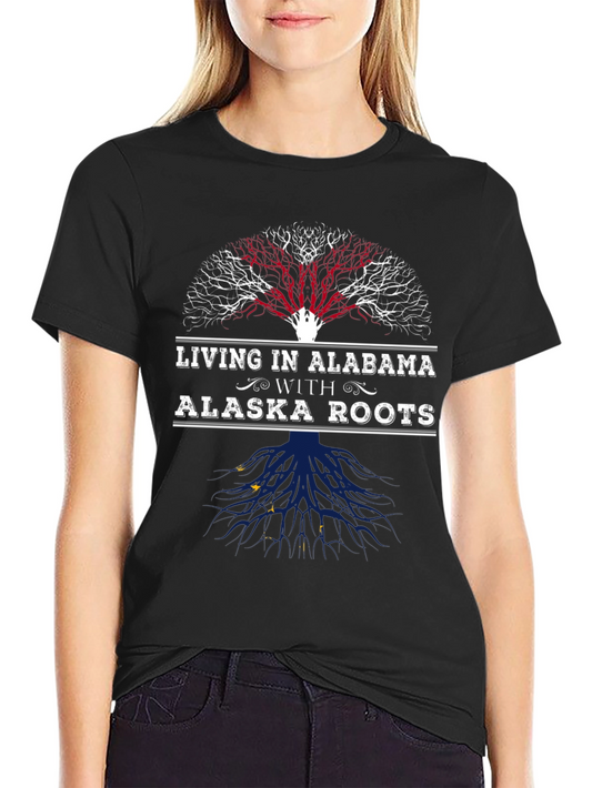 Alabama Living with Alaska Roots T-Shirt